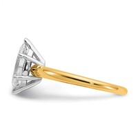 14K Two-tone 1 Carat Certified Lab Grown Diamond VS SI+ G+ Marquise Solitaire Complete Engagement Ring view 3