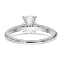 14K White Gold 1 Carat Certified Lab Grown Diamond VS+ F+ Oval Complete Solitaire Engagement Ring view 5