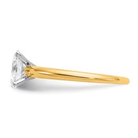 14K Two-Tone 1 Carat Certified Lab Grown Diamond VS+ F+ Oval Complete Solitaire Engagement Ring view 3