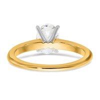 14K Two-Tone 1 Carat Certified Lab Grown Diamond VS+ F+ Oval Complete Solitaire Engagement Ring view 5