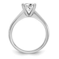 14K White Gold 1 Carat Lab Grown Diamond VS+ F+ Princess Complete Solitaire Engagement Ring view 2