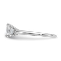 14K White Gold 1 Carat Lab Grown Diamond VS+ F+ Princess Complete Solitaire Engagement Ring view 3
