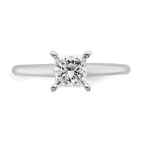 14K White Gold 1 Carat Lab Grown Diamond VS+ F+ Princess Complete Solitaire Engagement Ring view 4