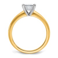 14K Two-tone 1 Carat Lab Grown Diamond VS SI+ G+ Princess Complete Solitaire Engagement Ring view 2