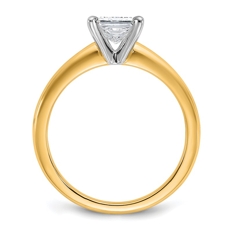14k Two-tone 1 carat Lab Grown Diamond VS+ F+ Princess Complete Solitare Engagement Ring