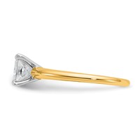 14K Two-tone 1 Carat Lab Grown Diamond VS SI+ G+ Princess Complete Solitaire Engagement Ring view 3