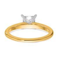 14K Two-tone 1 Carat Lab Grown Diamond VS SI+ G+ Princess Complete Solitaire Engagement Ring view 5