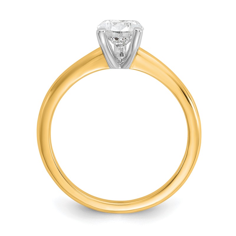 14k Two-tone 1 carat Certified Lab Grown Diamond VS/SI+ G+ Pear Solitare Complete Engagement Ring