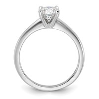 14K White Gold 1 Carat Lab Grown Diamond VS SI+ G+ Round Complete Solitaire Engagement Ring view 2