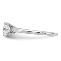 14K White Gold 1 Carat Lab Grown Diamond VS SI+ G+ Round Complete Solitaire Engagement Ring view 3