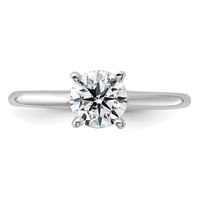 14K White Gold 1 Carat Lab Grown Diamond VS SI+ G+ Round Complete Solitaire Engagement Ring view 4