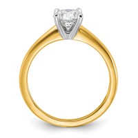 14K Two-Tone 1 Carat Certified Lab Grown Diamond VS+ F+ Round Complete Solitaire Engagement Ring view 2