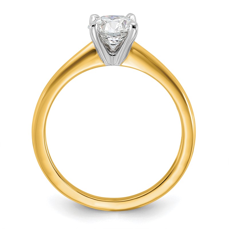 14k Two-Tone 1 carat Certified Lab Grown Diamond VS+ F+ Round Complete Solitaire Engagement Ring