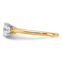 14K Two-Tone 1 Carat Certified Lab Grown Diamond VS+ F+ Round Complete Solitaire Engagement Ring view 3