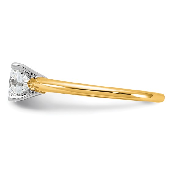 14k Two Tone 6.5mm ROUND Solitaire Mounting Sz 5