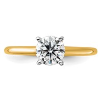 14K Two-Tone 1 Carat Certified Lab Grown Diamond VS+ F+ Round Complete Solitaire Engagement Ring view 4