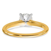 14K Two-Tone 1 Carat Certified Lab Grown Diamond VS+ F+ Round Complete Solitaire Engagement Ring view 5