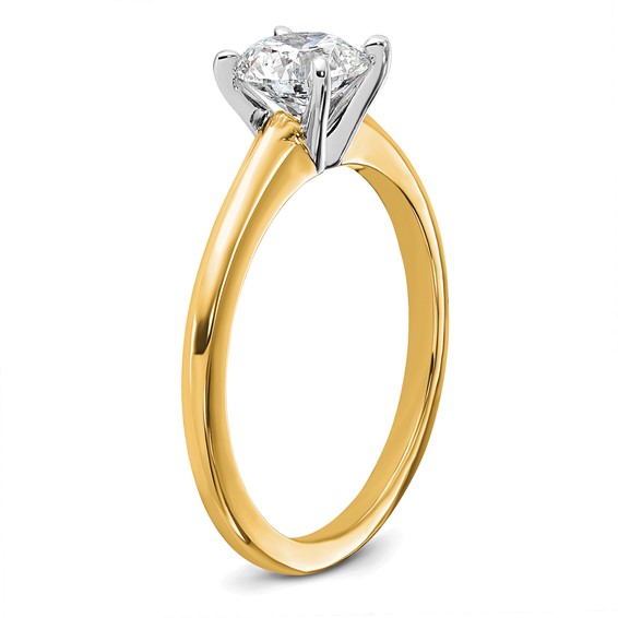 14k Two Tone 6.5mm ROUND Solitaire Mounting Sz 5