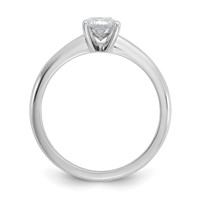 14K White Gold 1 Carat Certified Lab Grown Diamond VS SI+ G+ Radiant Solitaire Complete Engagement Ring view 2