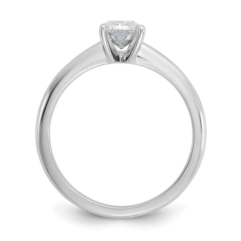 14k White Gold 1 carat Certified Lab Grown Diamond VS+ F+ Radiant Solitare Complete Engagement Ring