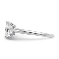 14K White Gold 1 Carat Certified Lab Grown Diamond VS SI+ G+ Radiant Solitaire Complete Engagement Ring view 3
