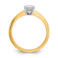 14K Two-tone 1 Carat Lab Grown Diamond VS SI+ G+ Radiant Solitaire Complete Engagement Ring view 2