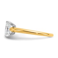 14K Two-tone 1 Carat Lab Grown Diamond VS SI+ G+ Radiant Solitaire Complete Engagement Ring view 3