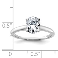14K White Gold 1.25 Carat Lab Grown Diamond VS+ F+ Oval Complete Solitaire Engagement Ring view 2