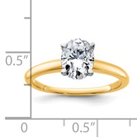 14K Two-Tone 1.25 Carat Lab Grown Diamond VS SI+ G+ Oval Complete Solitaire Engagement Ring view 2