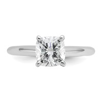 14K White Gold 1.50 Carat Certified Lab Grown Diamond VS SI+ G+ Cushion Complete Solitaire Engagement Ring view 4