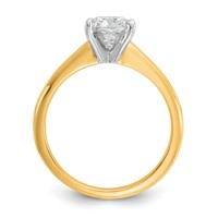 14K Two-tone 1.50 Carat Lab Grown Diamond VS SI+ G+ Cushion Complete Solitaire Engagement Ring view 2