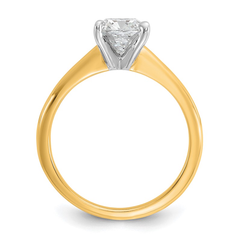 14k White Gold 1 1/4 carat Certified Lab Grown Diamond VS/SI+ G+ Cushion Complete Solitare Engagement Ring