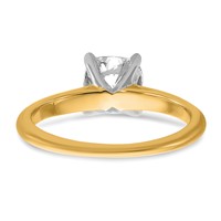 14K Two-tone 1.50 Carat Lab Grown Diamond VS SI+ G+ Cushion Complete Solitaire Engagement Ring view 5