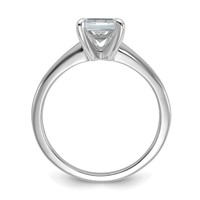 14K White Gold 1.25 Carat Lab Grown Diamond VS SI+ G+ Emerald Solitaire Complete Engagement Ring view 2