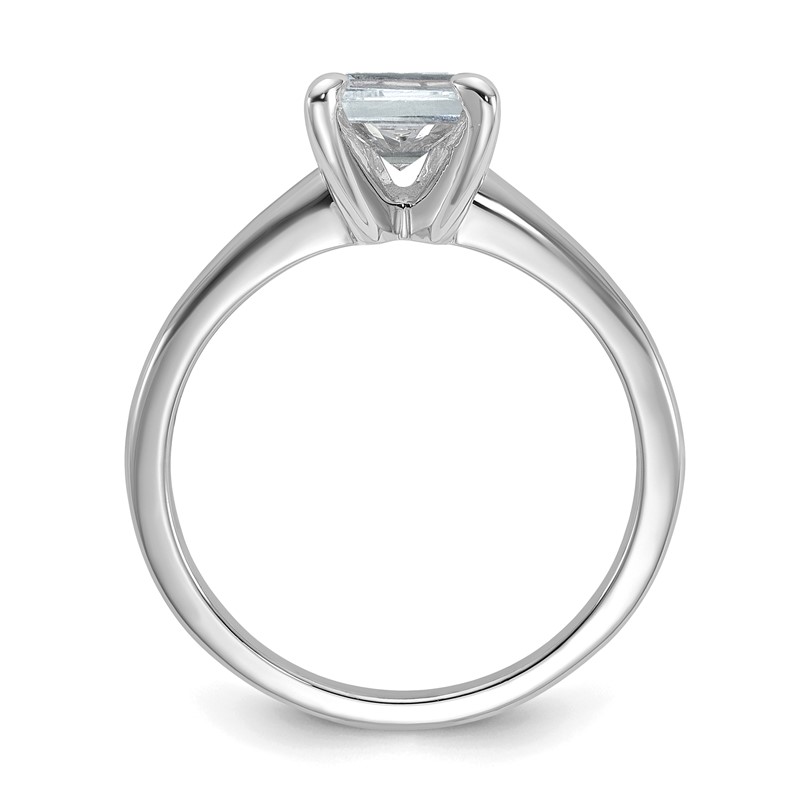 14k White Gold 1 1/2 carat Lab Grown Diamond VS/SI+ G+ Emerald Solitare Complete Engagement Ring