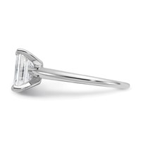 14K White Gold 1.25 Carat Lab Grown Diamond VS SI+ G+ Emerald Solitaire Complete Engagement Ring view 3