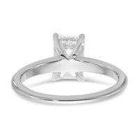14K White Gold 1.25 Carat Lab Grown Diamond VS SI+ G+ Emerald Solitaire Complete Engagement Ring view 5