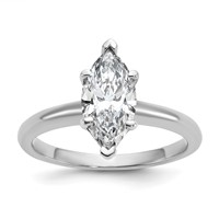 14K White Gold 1.50 Carat Lab Grown Diamond VS+ F+ Marquise Solitaire Complete Engagement Ring view 1