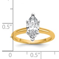 14K Two-tone 1.50 Carat Lab Grown Diamond VS SI+ G+ Marquise Solitaire Complete Engagement Ring view 2