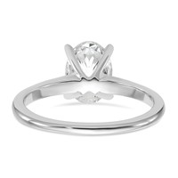 14K White Gold 1.50 Carat Certified Lab Grown Diamond VS+ F+ Oval Complete Solitaire Engagement Ring view 5