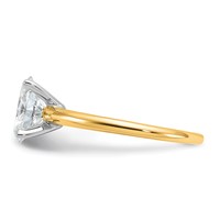 14K Two-Tone 1.50 Carat Lab Grown Diamond VS SI+ G+ Oval Complete Solitaire Engagement Ring view 3