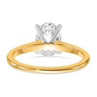 14K Two-Tone 1.50 Carat Lab Grown Diamond VS SI+ G+ Oval Complete Solitaire Engagement Ring view 5