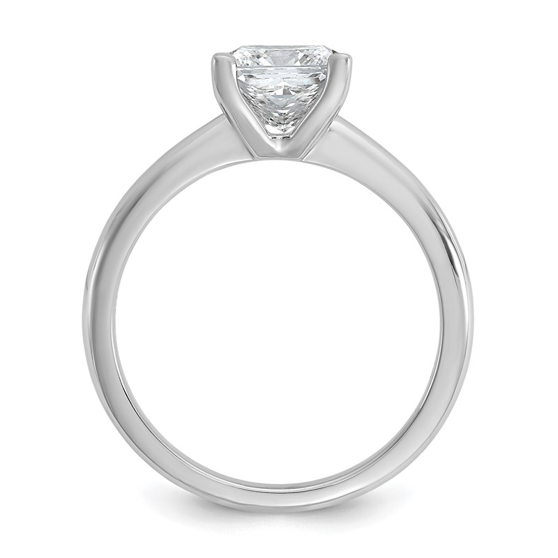 14k White Gold 1 1/2 carat Certified Lab Grown Diamond VS+ F+ Princess Complete Solitare Engagement Ring