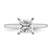 14K White Gold 1.50 Carat Certified Lab Grown Diamond VS SI+ G+ Princess Complete Solitaire Engagement Ring view 4
