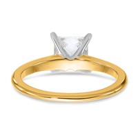 14K Two-tone 1.50 Carat Certified Lab Grown Diamond VS SI+ G+ Princess Complete Solitaire Engagement Ring view 5