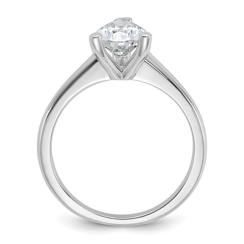 14k White Gold 1 1/2 carat Certified Lab Grown Diamond VS/SI+ G+ Pear Solitare Complete Engagement Ring