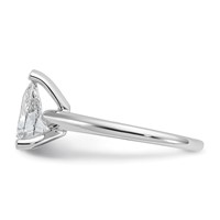 14K White Gold 1.50 Carat Certified Lab Grown Diamond VS SI+ G+ Pear Solitaire Complete Engagement Ring view 3