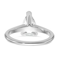 14K White Gold 1.50 Carat Certified Lab Grown Diamond VS SI+ G+ Pear Solitaire Complete Engagement Ring view 5