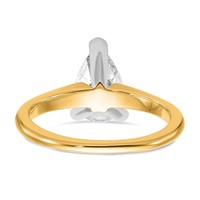 14K Two-tone 1.50 Carat Lab Grown Diamond VS SI+ G+ Pear Solitaire Complete Engagement Ring view 5