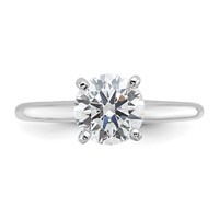 14K White Gold 1.50 Carat Lab Grown Diamond VS SI+ G+ Round Complete Solitaire Engagement Ring view 4